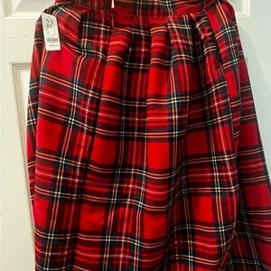 Red Tartan-pattern Skirt